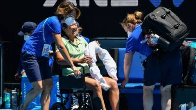 Victoria Azarenka - Elina Svitolina - French player Harmony Tan taken off court in wheelchair at Australian Open - channelnewsasia.com - France - Ukraine - Switzerland - Australia