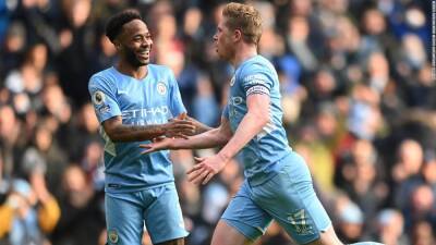 Thomas Tuchel - Kevin De-Bruyne - Raheem Sterling - Jurgen Klopp - Antonio Ruediger - Romelu Lukaku - Jack Grealish - Manchester City takes big step to defending English Premier League title after beating Chelsea - edition.cnn.com - Britain - Manchester