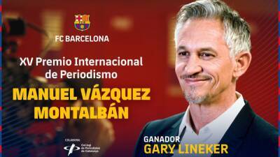 Johan Cruyff - Reino Unido - El Barça - Gary Lineker - Barcelona | Lineker gana el premio Vázquez Montalbán de 2021 - en.as.com - Madrid - county Day -  Santiago - county Winston