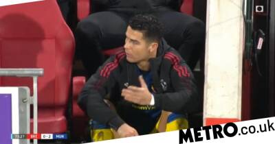 Cristiano Ronaldo - Ralf Rangnick - Marcus Rashford - Bruno Fernandes - Anthony Elanga - Ivan Toney - Cristiano Ronaldo throws strop after being subbed in Manchester United’s win over Brentford - metro.co.uk - Manchester - Portugal