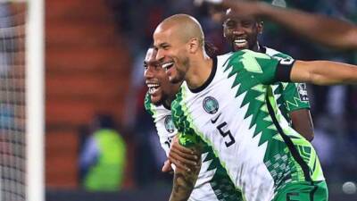 Moses Simon - Augustine Eguavoen - Wilfred Ndidi - Kelechi Iheanacho - William Troost-Ekong - Afcon 2021: Nigeria top group after win over Guinea-Bissau - bbc.com - Germany - Sudan -  Leicester - Nigeria - Guinea-Bissau