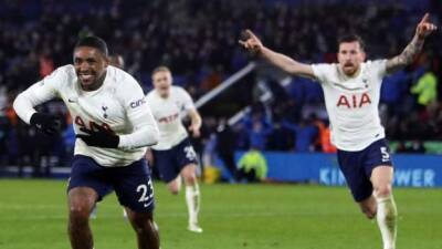 Antonio Conte - Hugo Lloris - Jamie Vardy - Harry Kane - Matt Doherty - James Maddison - Steven Bergwijn - Harvey Barnes - Kasper Schmeichel - Leicester 2-3 Tottenham: Steven Bergwijn scores twice in injury time to give Spurs dramatic win - bbc.com - Nigeria