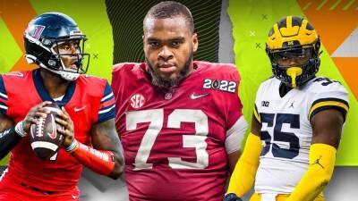 Aidan Hutchinson - Kenny Pickett - NFL mock draft 2022 - Mel Kiper's predictions for all 32 first-round picks, teams for Aidan Hutchinson, Malik Willis, Nakobe Dean - espn.com - state Michigan -  Jacksonville - state Delaware - county Hutchinson