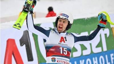 Dave Ryding - Henrik Kristoffersen - Dave Ryding wins Britain's first gold in alpine skiing World Cup - bbc.com - Britain - Norway - Beijing