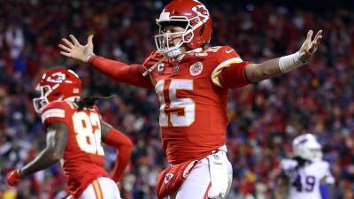 Patrick Mahomes - Josh Allen - Tom Brady - Matthew Stafford - Travis Kelce - Harrison Butker - Patrick Mahomes' Kansas City Chiefs beat Buffalo Bills in overtime after NFL Playoffs classic - abc.net.au - Los Angeles - county Buffalo -  Kansas City