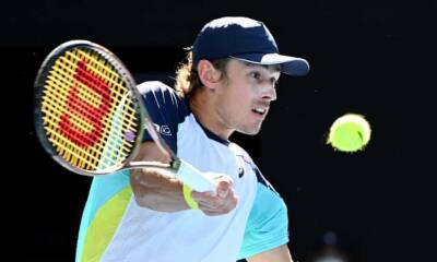 Alex De-Minaur - Taylor Fritz - De Minaur exits Australian Open in frustrating straight-sets loss to Sinner - theguardian.com - Italy - Usa - Australia