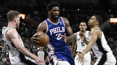 Joel Embiid - Gregg Popovich - Tobias Harris - Jakob Poeltl - Joel Embiid's double-double helps 76ers hold off Spurs - foxnews.com -  San Antonio - Los Angeles