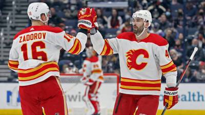 Matthew Tkachuk - Elias Lindholm - Johnny Gaudreau - Jacob Markstrom - Andrew Mangiapane - Flames fire record 62 shots on goal, rout Blue Jackets in shutout - foxnews.com - state Ohio