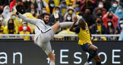 Alisson Becker rescued by VAR in chaotic friendly after two red cards - msn.com - Manchester - Brazil - Argentina - Ecuador