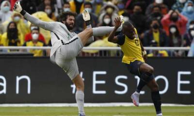 Emerson Royal - Alisson sent off twice in Brazil draw with Ecuador – and saved both times by VAR - theguardian.com - Brazil - county Valencia - Ecuador - county Alexander