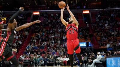 Kyle Lowry - Erik Spoelstra - Scottie Barnes - Pascal Siakam - Gary Trent-Junior - Gabe Vincent - VanVleet hits 2 clutch 3-pointers to help Raptors defeat Heat in triple-OT thriller - cbc.ca