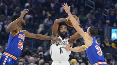 James Harden - Kevin Durant - Andrew Wiggins - Brooklyn Nets - Jeff Chiu - Stephen Curry - James Johnson - Stephen Curry, Warriors beat Kyrie Irving, Nets 110-106 - foxnews.com - San Francisco - Jordan