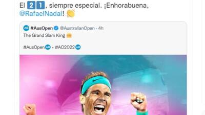 Roland Garros - Rafa Nadal - El Espanyol - El Espanyol felicita a Nadal por una cifra icónica que les une - en.as.com - Usa - Australia