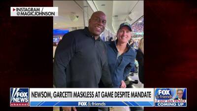 Gavin Newsom - Newsom, California Dem leaders defy state's own universal mask mandate at Rams-49ers game - foxnews.com - San Francisco - Los Angeles - state California -  Inglewood