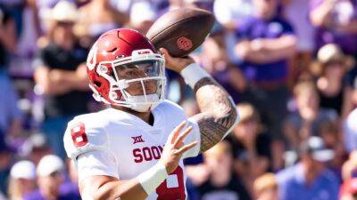 Dillon Gabriel - Oklahoma Sooners QB Dillon Gabriel exits game after being hit in head while sliding - espn.com - state Oklahoma - county Dillon