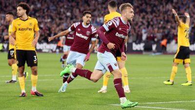 Gianluca Scamacca nets his first for West Ham in victory over Wolves