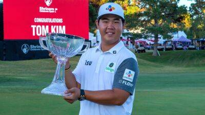 Tom Kim out-duels Patrick Cantlay to win Shriners Children’s Open and equal Tiger Woods record