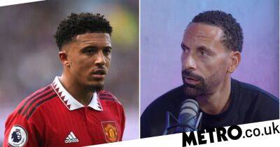 Rio Ferdinand sends message to Jadon Sancho after being dropped from Manchester United team by Erik ten Hag