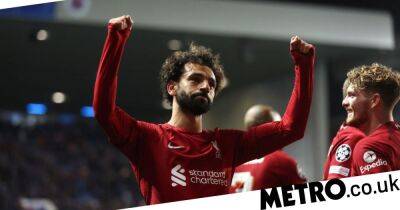 Mo Salah - Allan Macgregor - Mohamed Salah - Joe Gomez - Roberto Firmino - Darwin Núñez - Scott Arfield - Mo Salah scores six-minute hat-trick as Liverpool romp past Rangers after early scare - metro.co.uk - Scotland - Brazil