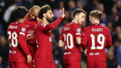 Harvey Elliott - Joe Gomez - Roberto Firmino - Darwin Núñez - Scott Arfield - Rangers v Liverpool player ratings: Jack 5, Tavernier 2; Firmino and Salah 9 - thenationalnews.com