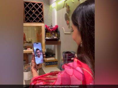 Watch: Dhanashree Verma's Unique Karwa Chauth With Yuzvendra Chahal Over Video Call