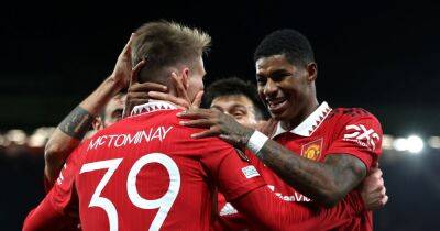 Three Manchester United players react to Scott McTominay's Omonia Nicosia winner