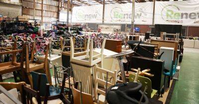 Inside the warehouse where trash from Manchester tips becomes "bargain" treasure - with everything from bikes, furniture, TVs and hoovers for sale