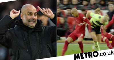 Manchester City boss Pep Guardiola says Liverpool fans threw coins at him and slams VAR intervention