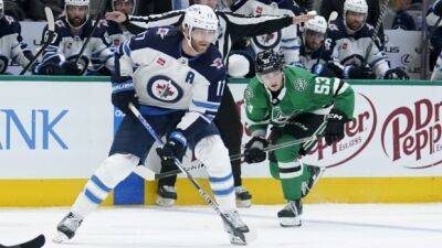 Connor Hellebuyck - Bowness-less Jets suffer 1st loss as Stars ride 2nd-period surge to victory - cbc.ca