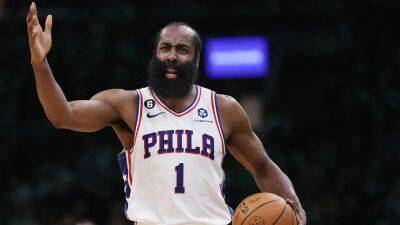 Sixers’ James Harden shimmies, airballs three-point attempt