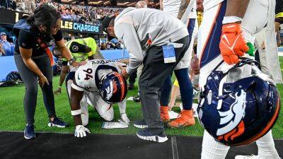 Nathaniel Hackett - Broncos' Aaron Patrick out for the season with torn ACL after colliding with sideline staffer - foxnews.com - Los Angeles -  Los Angeles - state California