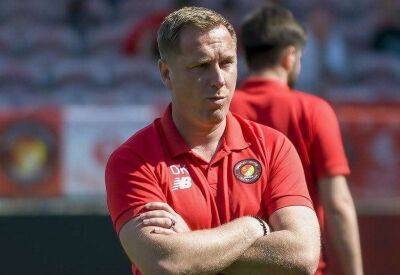 Ebbsfleet United manager Dennis Kutrieb reacts to FA Cup Third Qualifying Round win at Hanwell Town