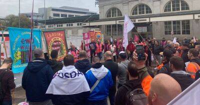 More than 100 BT and Royal Mail workers gather in Cardiff as part of biggest strike action of the year - live updates