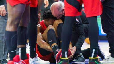 Raptors' Barnes leaves game with ankle injury