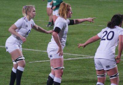 Rosie Galligan from West Malling bags hat-trick in England's 75-0 triumph over South Africa in the Women's Rugby World Cup; Medway's Shaunagh Brown also among the scorers