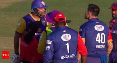 Irfan Pathan - Yusuf Pathan - Legends League Cricket: Yusuf Pathan, Mitchell Johnson engage in ugly fight - timesofindia.indiatimes.com - New Zealand - India - county Ross - county Kings - county Johnson - county Mitchell -  Jaipur