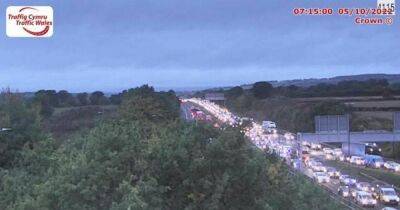 Severe delays and over 10 miles of queues on M4 after accident - live updates - walesonline.co.uk