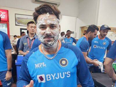 Rishabh Pant Has A Face Full Of Cake Inside Dressing Room On His Birthday. See Pics