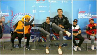 Max Verstappen and Daniel Ricciardo muck about in Japanese Grand Prix press conference