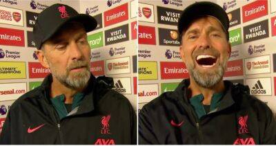 Jurgen Klopp - Mikel Arteta - Gabriel Martinelli - Roberto Firmino - Darwin Núñez - Jurgen Klopp reacts to PL title race question after Arsenal 3-2 Liverpool - givemesport.com - Manchester - Brazil -  Man - Liverpool