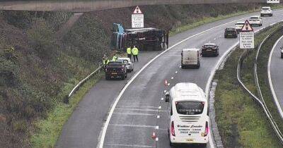 Overturned lorry causes long queues on the M4