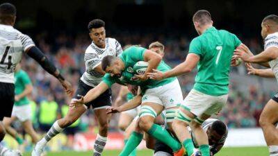 Johnny Sexton - Robert Baloucoune - Nick Timoney - Cian Healy - Forwards lead Ireland to routine victory over Fiji - channelnewsasia.com - Australia - South Africa - Ireland - Fiji -  Dublin