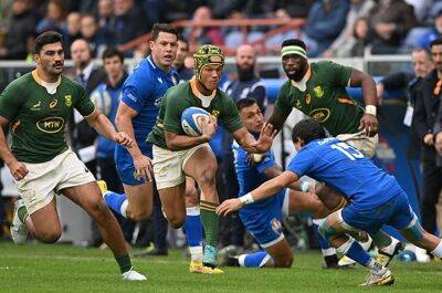 Damian Willemse - Jacques Nienaber - Canan Moodie - Cobus Reinach - Kurt-Lee Arendse - Sublime Springbok back three, led by Arendse, has coach gushing after Italian job - news24.com - France - Italy