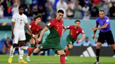 Portugal's Ronaldo is first player to score in five World Cups after goal v Ghana