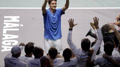 Determined Sonego gives Italy 1-0 lead over Canada in Davis Cup semis