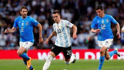 Angel Di-Maria - Lionel Scaloni - Rodrigo De-Paul - Lo Celso is irreplaceable says Scaloni as Argentina sweat on midfielder's injury - channelnewsasia.com - Spain - Argentina - Uae - Saudi Arabia