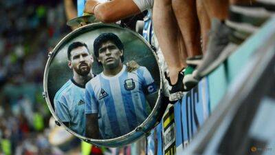 Maradona is watching us from above and pushing us, says Messi