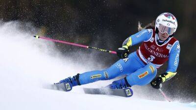 Alpine skiing-Italy's Bassino wins by a whisker in Sestriere