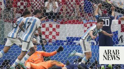 Lionel Messi - Cristiano Ronaldo - Julian Alvarez - Argentina beat Croatia 3-0 to reach World Cup final - arabnews.com - Qatar - France - Croatia - Spain - Usa - Argentina -  Doha - Morocco - Iran - Saudi Arabia - county Yorkshire