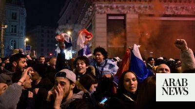 Jubilation on Paris Champs-Elysees after France reach World Cup final